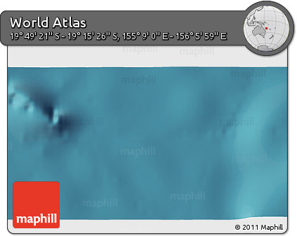 Satellite 3D Map of the Area around 19° 32' 24" S, 155° 37' 30" E
