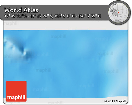 Shaded Relief 3D Map of the Area around 19° 32' 24" S, 155° 37' 30" E