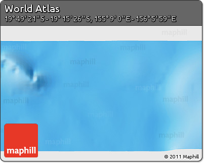 Shaded Relief 3D Map of the Area around 19° 32' 24" S, 155° 37' 30" E