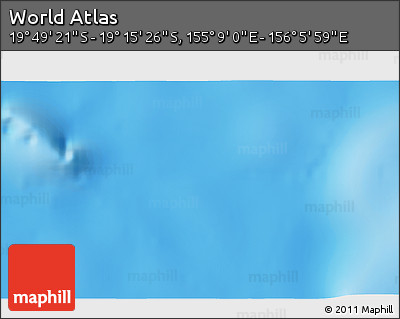 Shaded Relief 3D Map of the Area around 19° 32' 24" S, 155° 37' 30" E