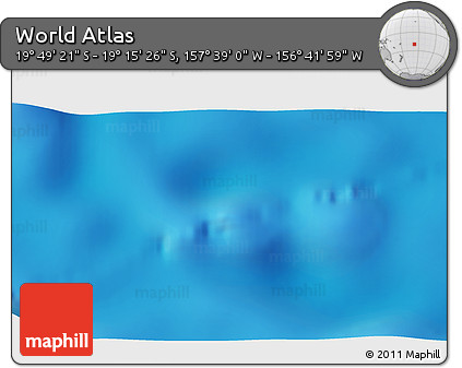 Shaded Relief 3D Map of the Area around 19° 32' 24" S, 157° 10' 30" W