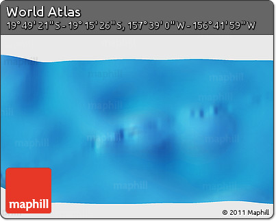 Shaded Relief 3D Map of the Area around 19° 32' 24" S, 157° 10' 30" W