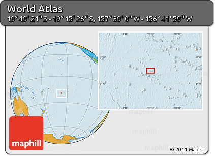 Political Location Map of the Area around 19° 32' 24" S, 157° 10' 30" W