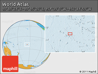 Political Location Map of the Area around 19° 32' 24" S, 157° 10' 30" W
