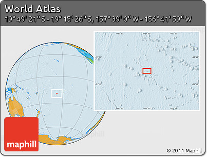 Political Location Map of the Area around 19° 32' 24" S, 157° 10' 30" W