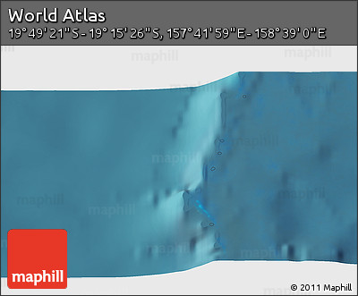 Satellite 3D Map of the Area around 19° 32' 24" S, 158° 10' 30" E