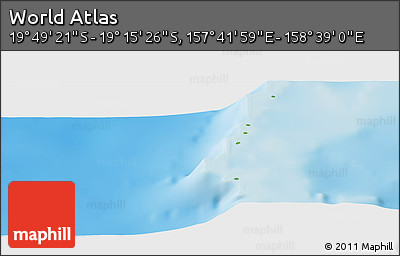 Physical Panoramic Map of the Area around 19° 32' 24" S, 158° 10' 30" E