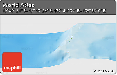 Physical Panoramic Map of the Area around 19° 32' 24" S, 158° 10' 30" E