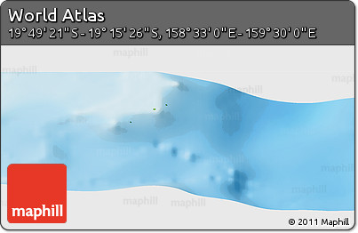 Physical Panoramic Map of the Area around 19° 32' 24" S, 159° 1' 30" E