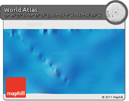 Physical 3D Map of the Area around 19° 32' 24" S, 161° 25' 30" W