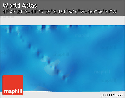 Physical 3D Map of the Area around 19° 32' 24" S, 161° 25' 30" W