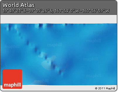 Physical 3D Map of the Area around 19° 32' 24" S, 161° 25' 30" W