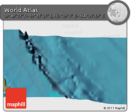 Satellite 3D Map of the Area around 19° 32' 24" S, 164° 7' 30" E