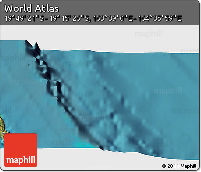 Satellite 3D Map of the Area around 19° 32' 24" S, 164° 7' 30" E