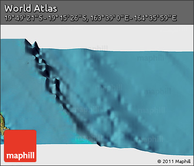 Satellite 3D Map of the Area around 19° 32' 24" S, 164° 7' 30" E