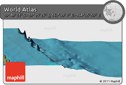 Satellite Panoramic Map of the Area around 19° 32' 24" S, 164° 7' 30" E