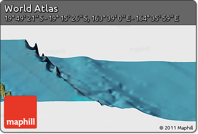 Satellite Panoramic Map of the Area around 19° 32' 24" S, 164° 7' 30" E