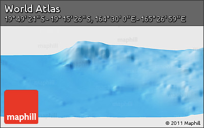 Physical Panoramic Map of the Area around 19° 32' 24" S, 164° 58' 29" E