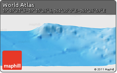 Physical Panoramic Map of the Area around 19° 32' 24" S, 164° 58' 29" E