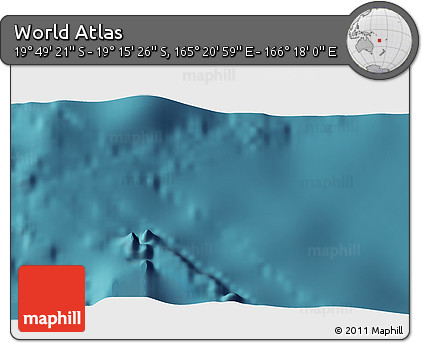 Satellite 3D Map of the Area around 19° 32' 24" S, 165° 49' 29" E