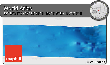 Physical Panoramic Map of the Area around 19° 32' 24" S, 167° 31' 30" E