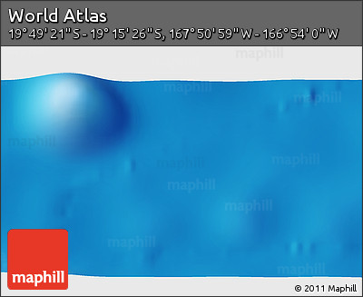 Physical 3D Map of the Area around 19° 32' 24" S, 167° 22' 30" W