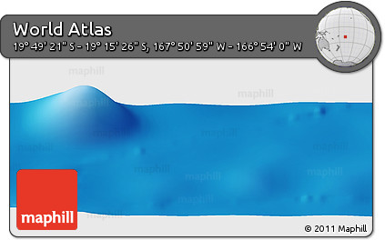 Shaded Relief Panoramic Map of the Area around 19° 32' 24" S, 167° 22' 30" W