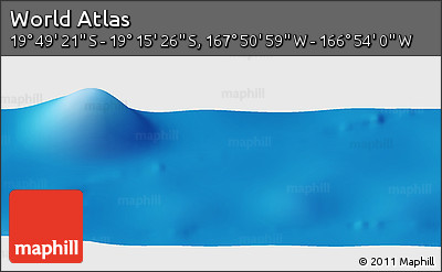 Shaded Relief Panoramic Map of the Area around 19° 32' 24" S, 167° 22' 30" W