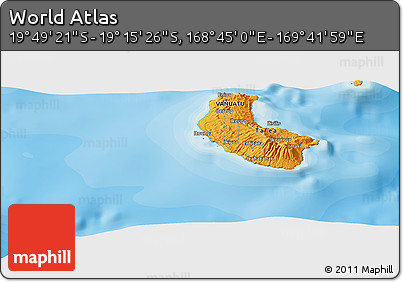 Political Panoramic Map of the Area around 19° 32' 24" S, 169° 13' 29" E