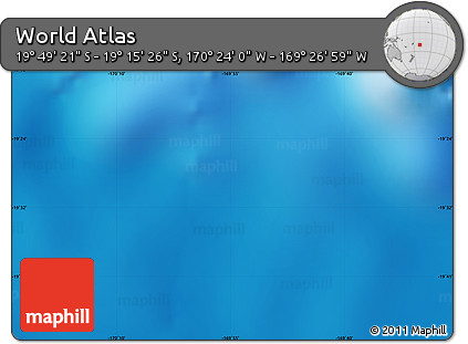 Physical Map of the Area around 19° 32' 24" S, 169° 55' 30" W