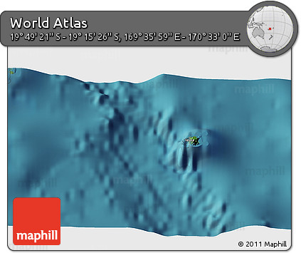 Satellite 3D Map of the Area around 19° 32' 24" S, 170° 4' 29" E