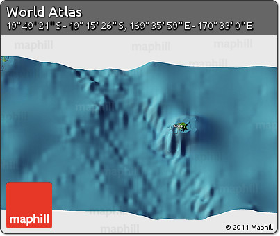 Satellite 3D Map of the Area around 19° 32' 24" S, 170° 4' 29" E