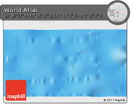 Physical 3D Map of the Area around 19° 32' 24" S, 171° 46' 30" E