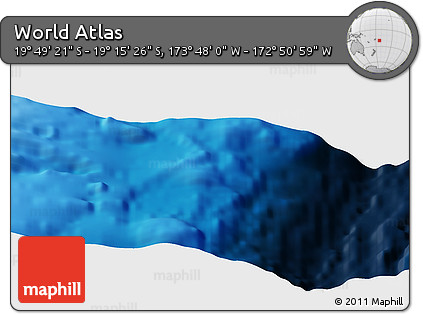 Shaded Relief Panoramic Map of the Area around 19° 32' 24" S, 173° 19' 29" W