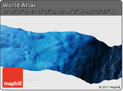 Shaded Relief Panoramic Map of the Area around 19° 32' 24" S, 173° 19' 29" W