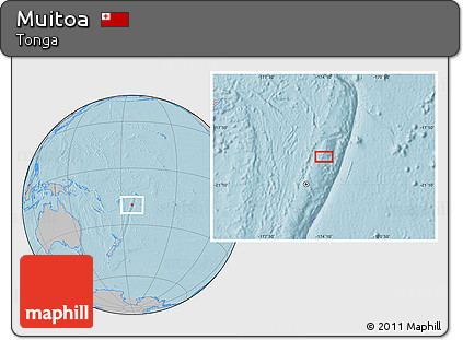 Gray Location Map of Muitoa, hill shading
