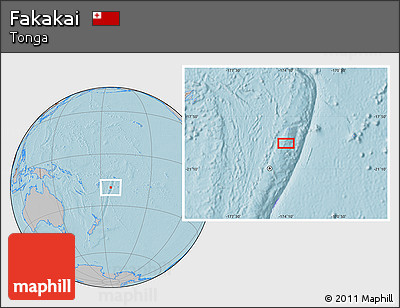 Gray Location Map of Fakakai, hill shading