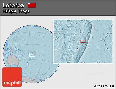 Gray Location Map of Lotofoa, hill shading