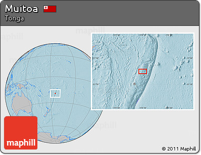 Gray Location Map of Muitoa, hill shading