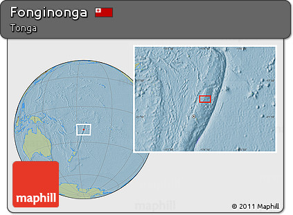 Savanna Style Location Map of Fonginonga, hill shading