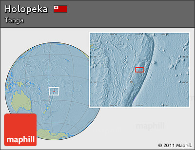 Savanna Style Location Map of Holopeka, hill shading