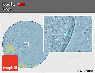 Savanna Style Location Map of Koulo, hill shading