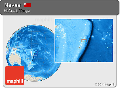 Shaded Relief Location Map of Navea