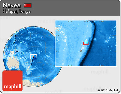 Shaded Relief Location Map of Navea