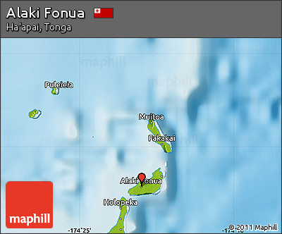 Physical Map of Alaki Fonua