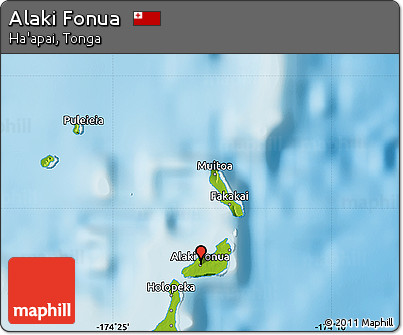 Physical Map of Alaki Fonua