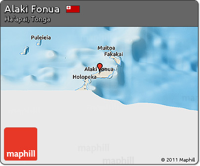 Shaded Relief Panoramic Map of Alaki Fonua