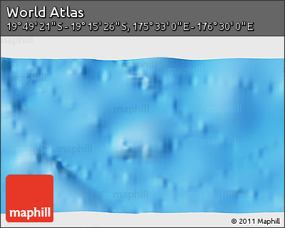 Shaded Relief 3D Map of the Area around 19° 32' 24" S, 176° 1' 30" E