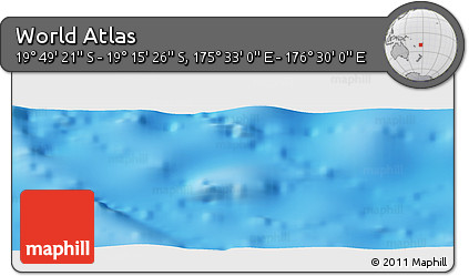 Physical Panoramic Map of the Area around 19° 32' 24" S, 176° 1' 30" E