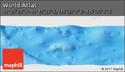 Physical Panoramic Map of the Area around 19° 32' 24" S, 176° 1' 30" E